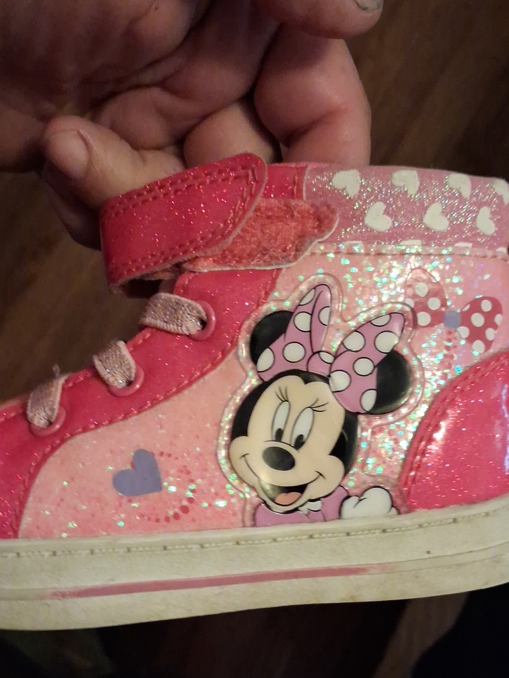 Disney Minnie Mouse Pink Glitter High-Top Sneakers